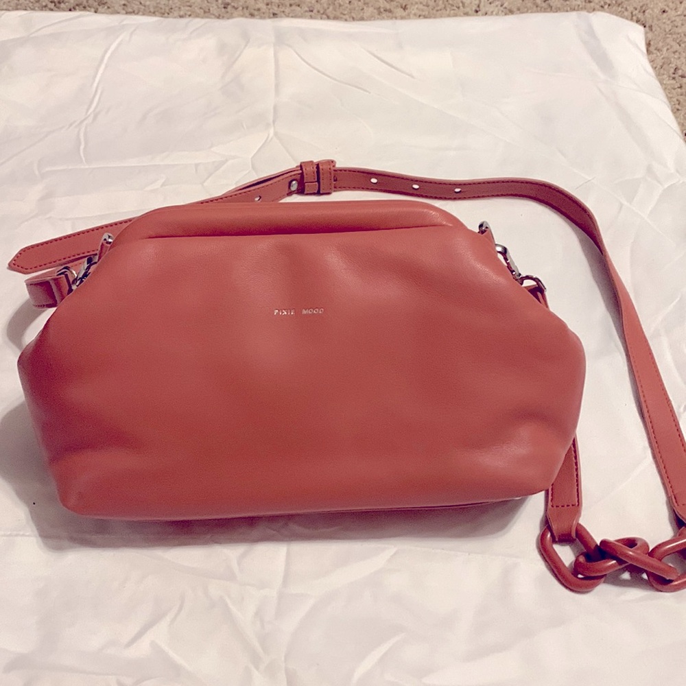 Pixie Mood Bubbly Clutch Crossbody Vegan Leather cranberry